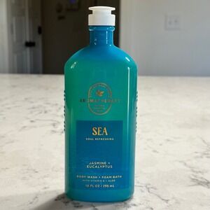 Bath & Body Works Aromatherapy JASMINE EUCALYPTUS SEA Body Wash 10 oz Limited Ed